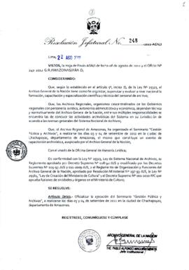 Resolución Jefatural N° 248-2012-AGN/J