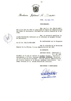 Resolución Jefatural N° 076-1994/AGN/J