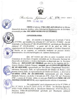 Resolución Jefatural N° 074-2002/AGN/J