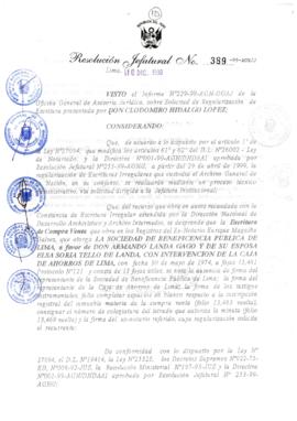 Resolución Jefatural N° 389-1999/AGN/J