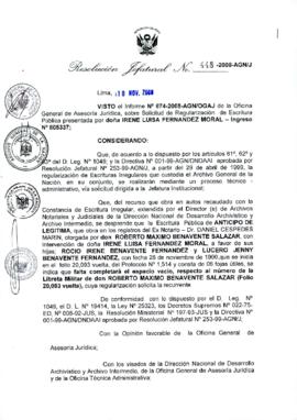Resolución Jefatural N° 448-2008-AGN/J