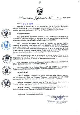 Resolución Jefatural N° 213-2018-AGN/J