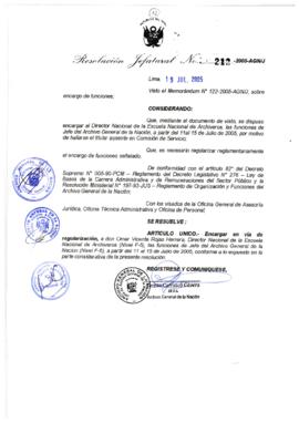 Resolución Jefatural N° 212-2005-AGN/J