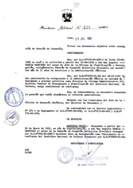 Resolución Jefatural N° 228-1991/AGN/J