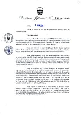 Resolución Jefatural N° 276-2013-AGN/J
