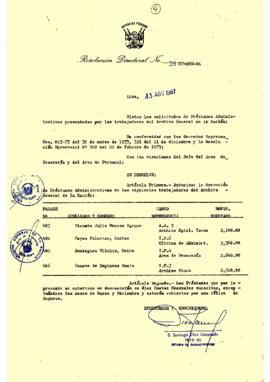 Resolución Directoral N° 39-87-AGN-OA