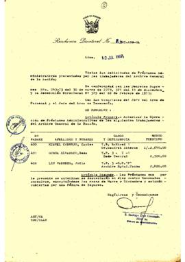 Resolución Directoral N° 35-87-AGN-OA