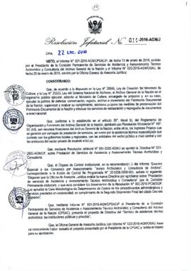 Resolución Jefatural N° 014-2016-AGN/J