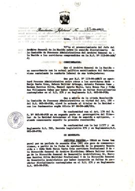 Resolución Jefatural N° 167-1990/AGN/J