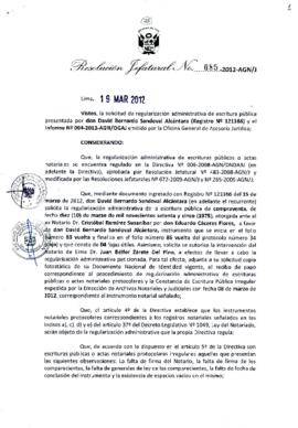 Resolución Jefatural N° 085-2012-AGN/J