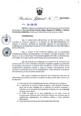Resolución Jefatural N° 085-2013-AGN/J