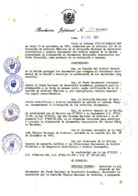Resolución Jefatural N° 150-1993/AGN/J