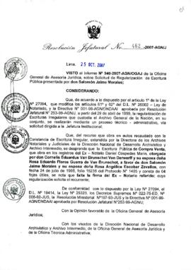 Resolución Jefatural N° 462-2007-AGN/J