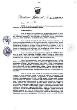 Resolución Jefatural N° 240-2014-AGN/J