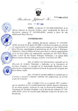 Resolución Jefatural N° 346-2006-AGN/J