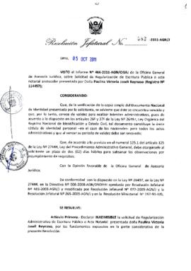 Resolución Jefatural N° 383-2011-AGN/J