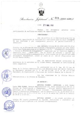 Resolución Jefatural N° 111-2000/AGN/J
