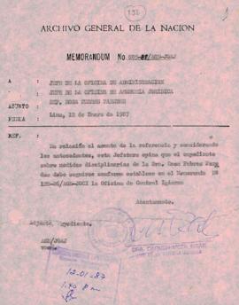 MEMORANDUM 005-87/AGN-JOAJ