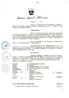 Resolución Jefatural N° 235-1991/AGN/J