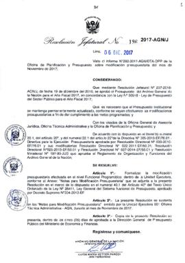 Resolución Jefatural N° 196-2017-AGN/J