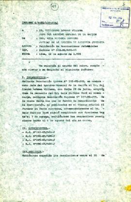 INFORME S/N-85/AGN-JOAJ