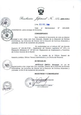 Resolución Jefatural N° 492-2008-AGN/J