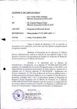 INFORME 087-2005-AGN-OGAJ