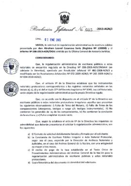 Resolución Jefatural N° 005-2013-AGN/J