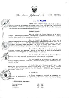 Resolución Jefatural N° 320-2008-AGN/J