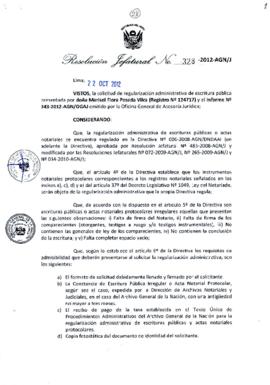 Resolución Jefatural N° 328-2012-AGN/J