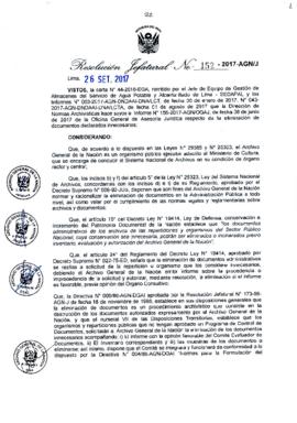 Resolución Jefatural N° 152-2017-AGN/J