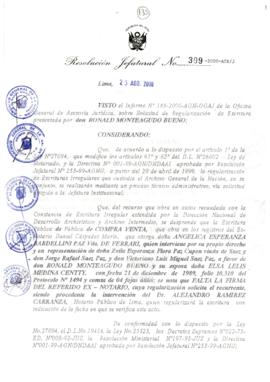 Resolución Jefatural N° 309-2000/AGN/J