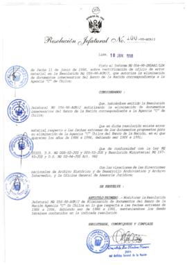 Resolución Jefatural N° 100-1998/AGN/J