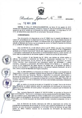 Resolución Jefatural N° 222-2019-AGN/J