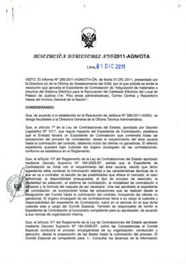 Resolución Directoral N° 070-2011-AGN/OTA