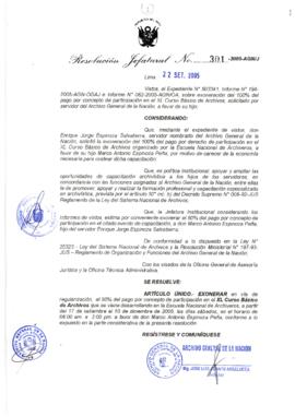 Resolución Jefatural N° 301-2005-AGN/J