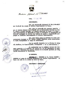 Resolución Jefatural N° 005-1991/AGN/J