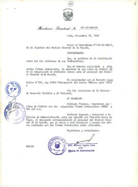 Resolución Directoral N° 101-83-AGN/OA