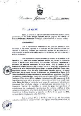 Resolución Jefatural N° 258-2012-AGN/J