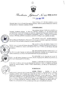 Resolución Jefatural N° 586-2010-AGN/J