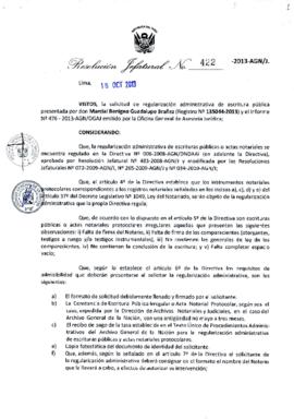 Resolución Jefatural N° 422-2013-AGN/J