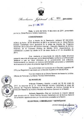 Resolución Jefatural N° 031-2011-AGN/J