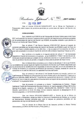 Resolución Jefatural N° 042-2017-AGN/J