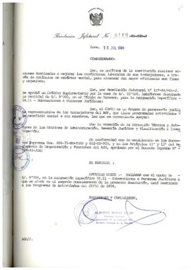 Resolución Jefatural N° 119-1984/AGN/J