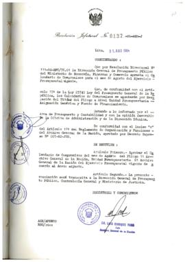Resolución Jefatural N° 137-1984/AGN/J