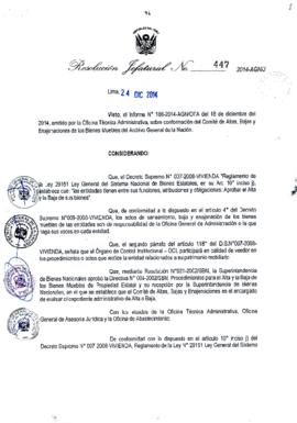 Resolución Jefatural N° 447-2014-AGN/J