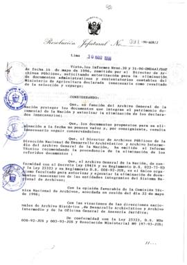 Resolución Jefatural N° 091-1996/AGN/J