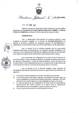 Resolución Jefatural N° 016-2012-AGN/J