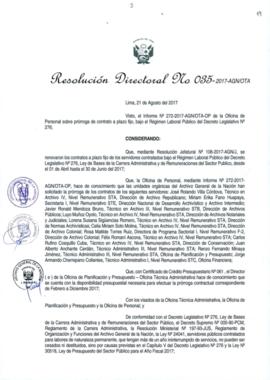 Resolución Directoral N° 035-2017-AGN/OTA