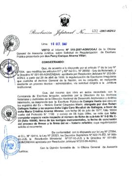 Resolución Jefatural N° 432-2007-AGN/J